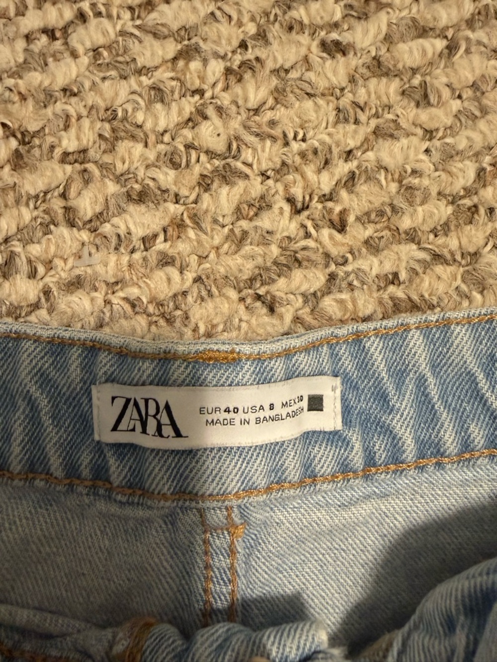 Zara Light Denim High-Waist Jean Shorts - Picture 3 of 5